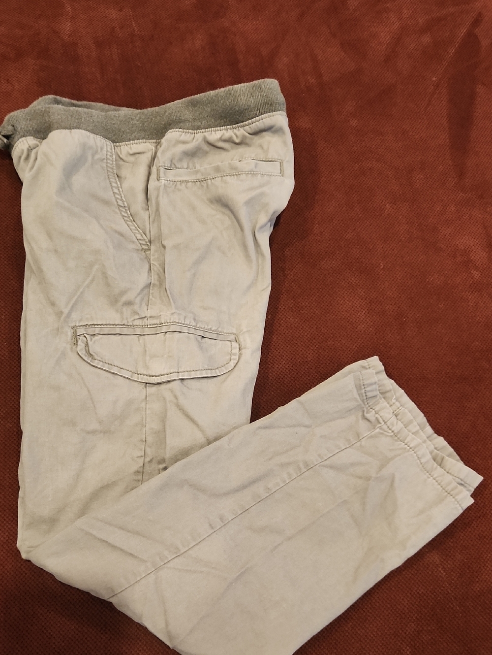 Old Navy Boys Elastic-Waist Gray Cargo Pants Size LG